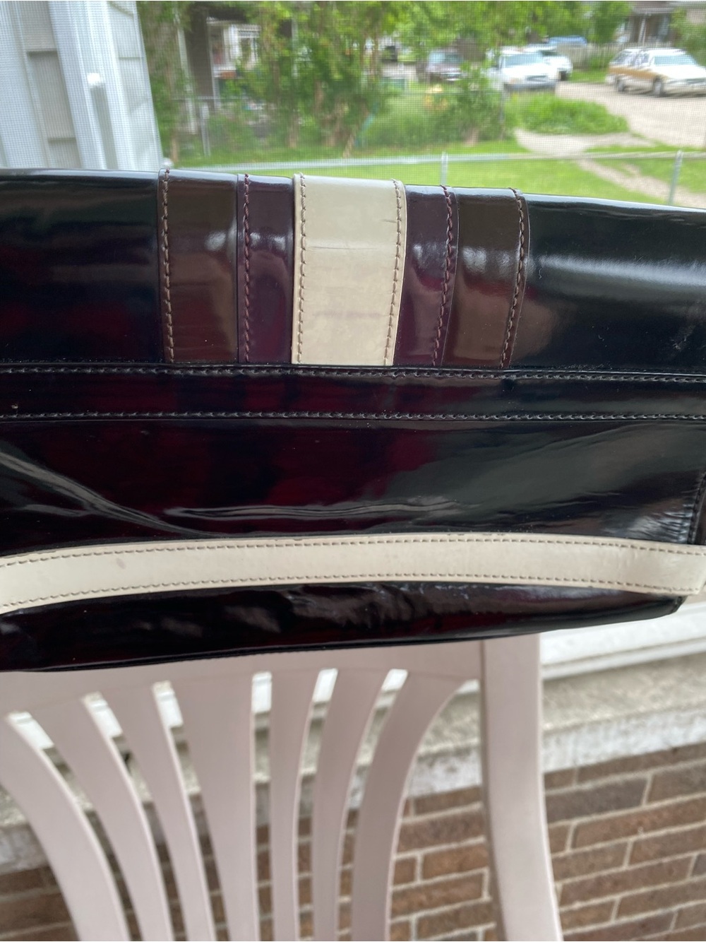 AUTHENTIC MCM BLACK PATENT LEATHER BAG - Picture 8 of 14